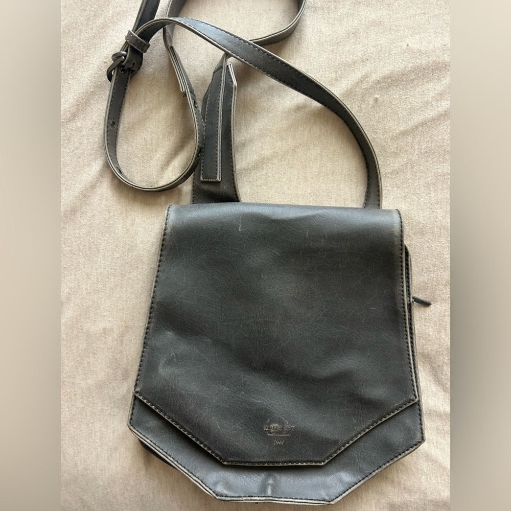 Matt & Nat Grey Leather Crossbody Bag